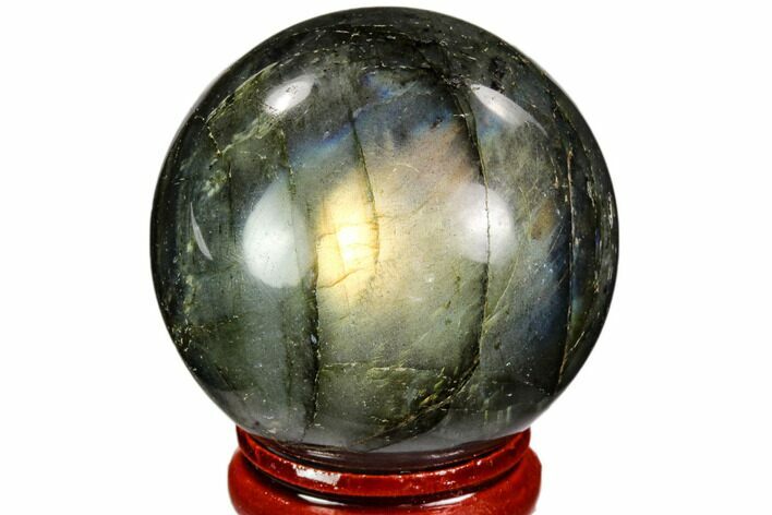 Flashy, Polished Labradorite Sphere - Great Color Play #105745
